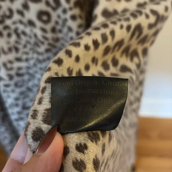 LA FIORENTINA Rex Rabbit Fur Wool Reversible scarf wrap shawl wrap Brown tan